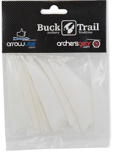 Оперение натуральное BUCK TRAIL FEATHERS SHIELD 3" RW белое 24 шт