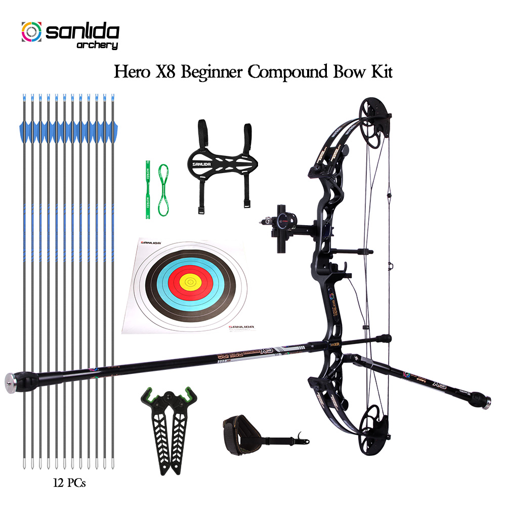 Спортивный подростковый блочный лук Sanlida Hero X8 XS PRO KIT