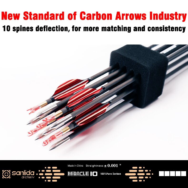 Стрела лучная спортивная Sanlida Miracle 10 ID 3.2 12 шт.