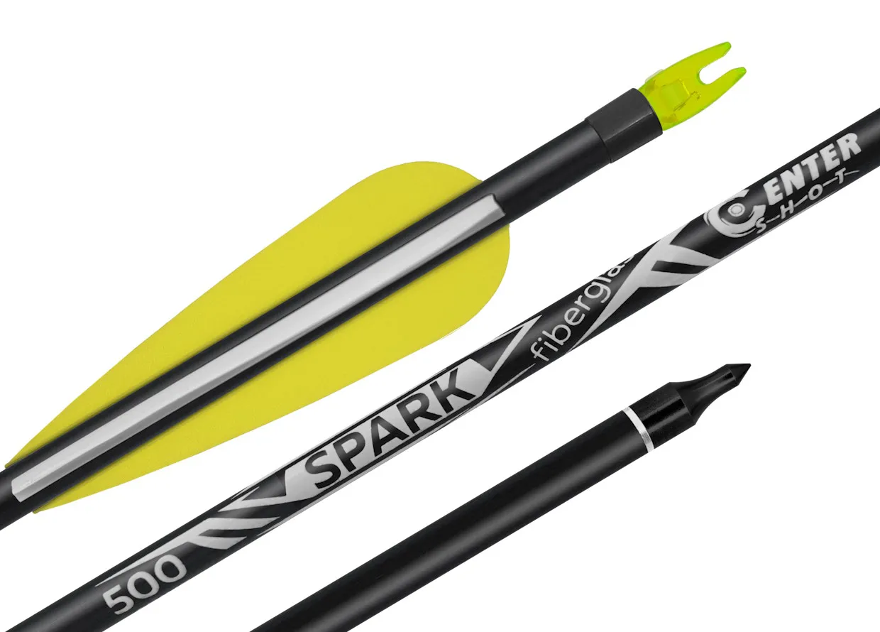 Стрела лучная фибергласс  Spark 500 оперение Parabolic 3"