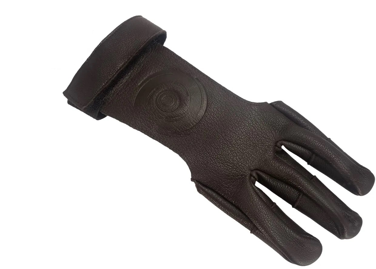 Перчатка для стрельбы из лука кожа (коричневая)