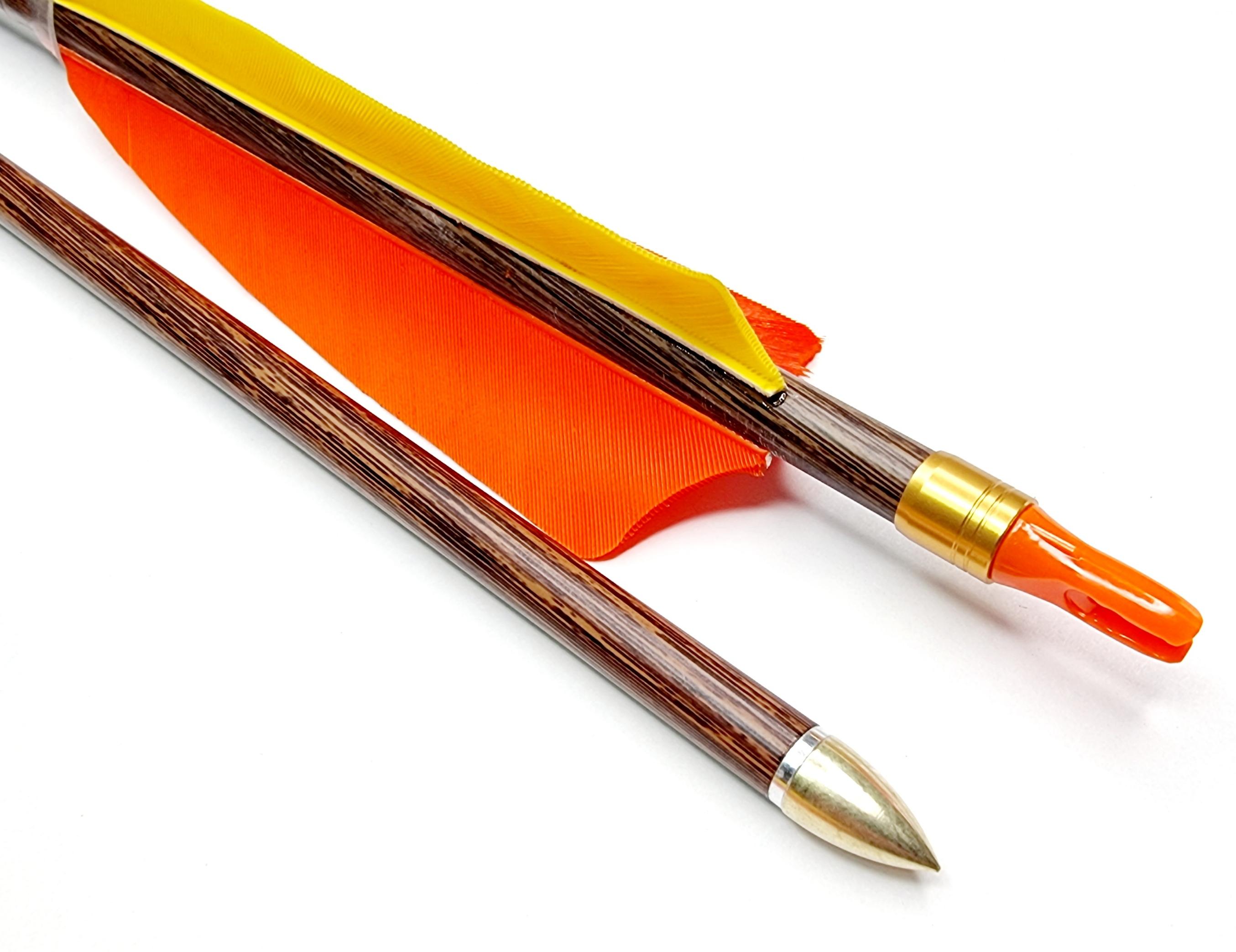 товар Стрела лучная карбоновая LinkBoy ID 6.2 Wood в сборе натуральное оперение