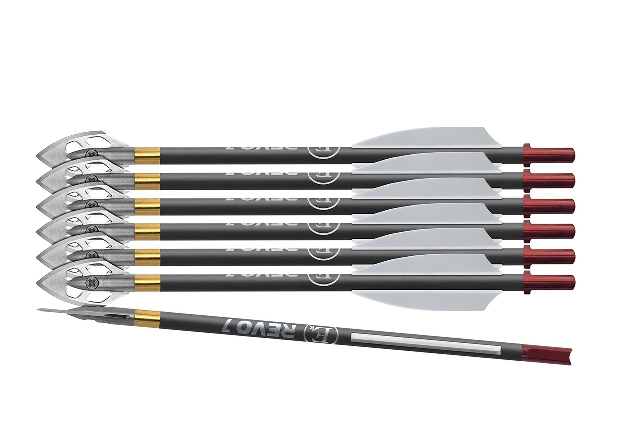 Стрела карбоновая 6,5" для арбалета Ek Revo 7 наконечник Broadhead (комплект 7 шт.)